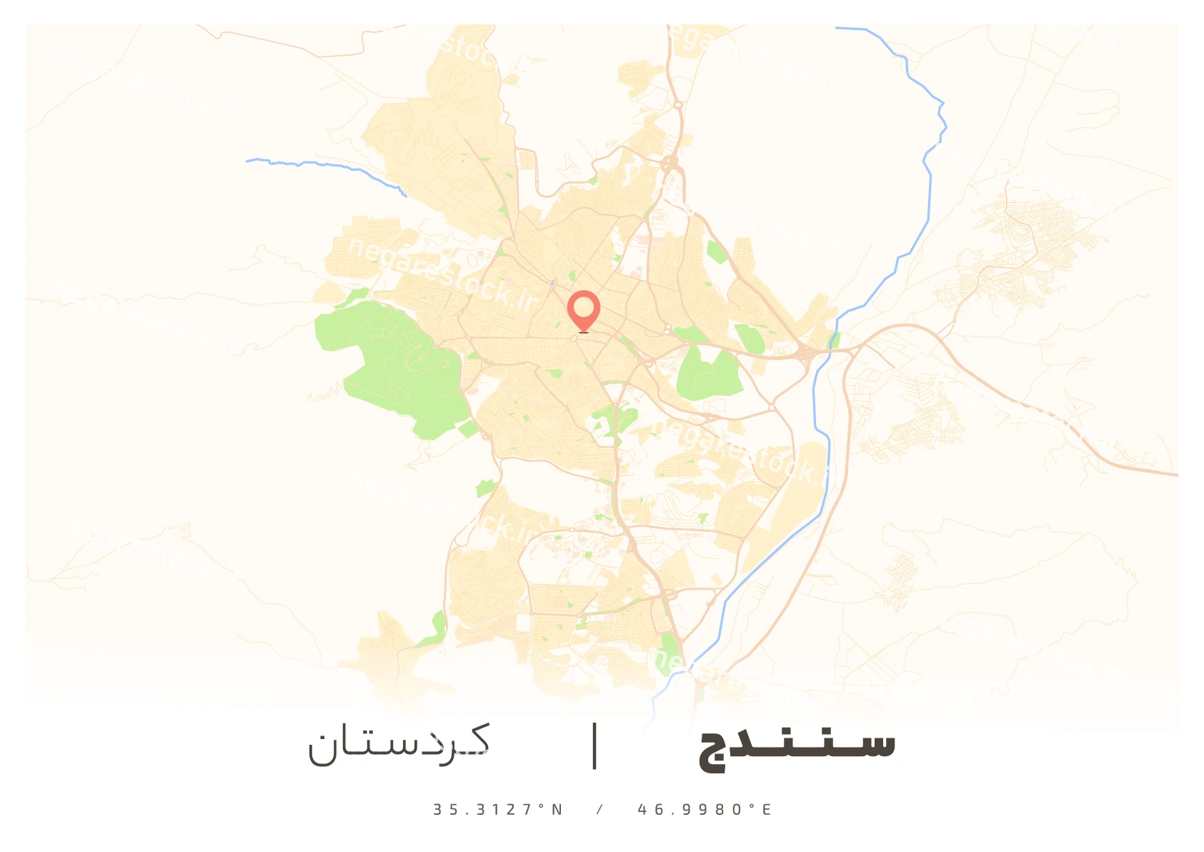 وکتور نقشه سنندج (لایت)