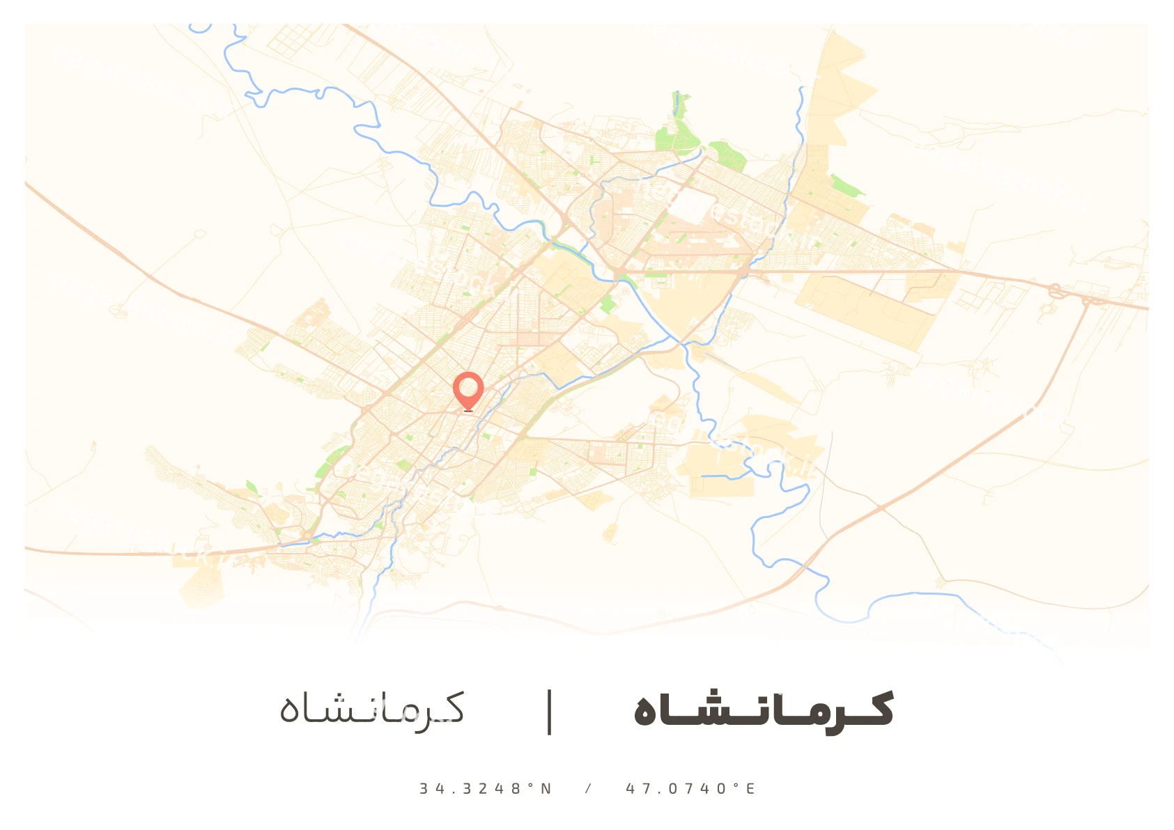 وکتور نقشه کرمانشاه (لایت)