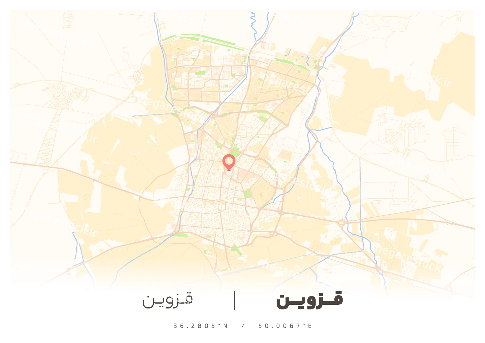 وکتور نقشه قزوین (لایت)