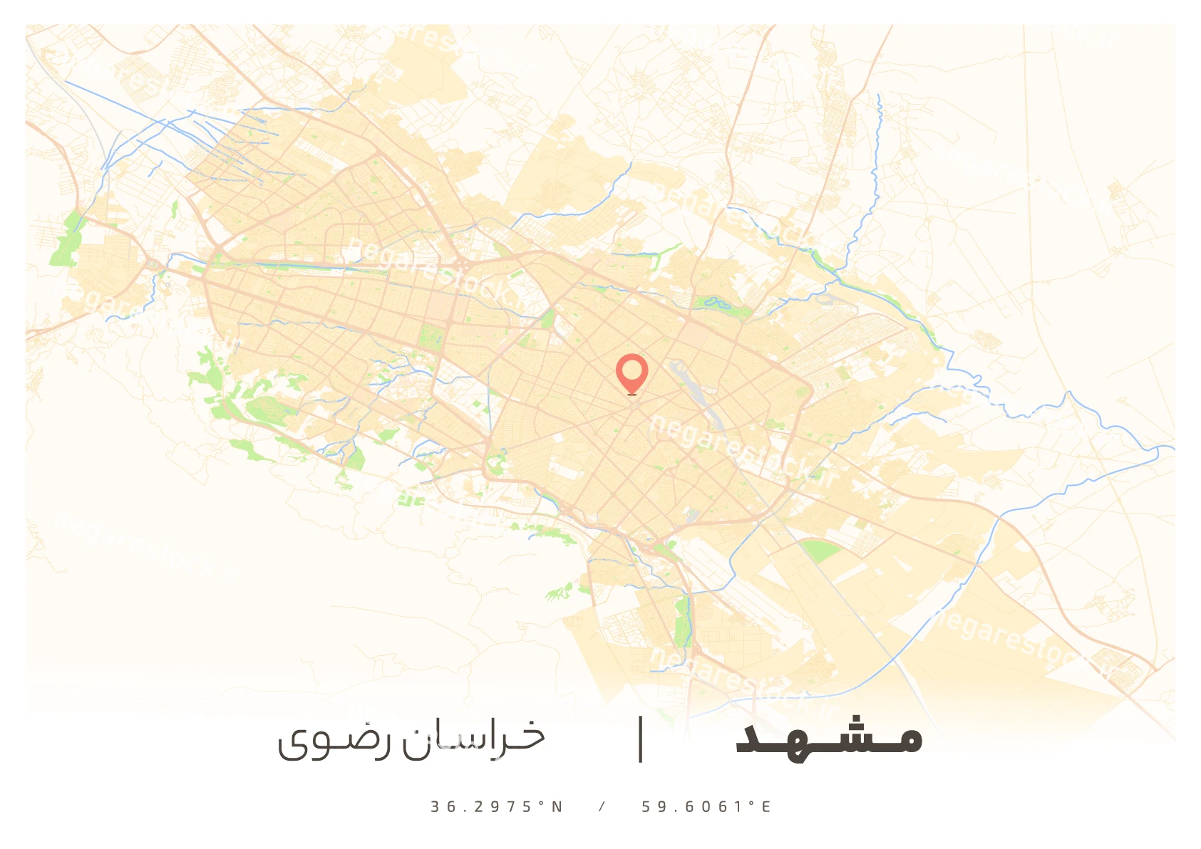 وکتور نقشه مشهد (لایت)