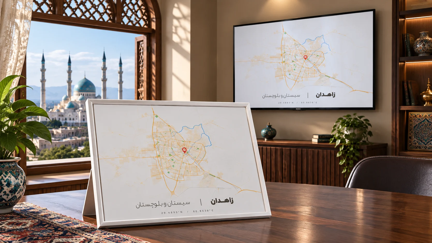 وکتور نقشه زاهدان (رنگی)