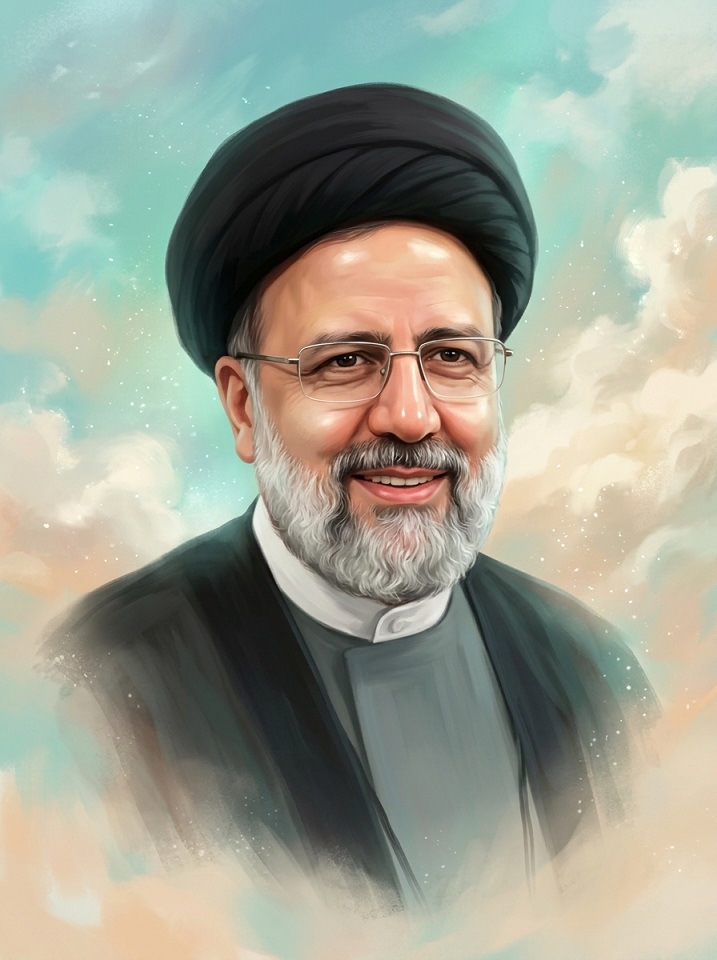 نقاشی دیجیتال از تمثال شهید سیدابراهیم رئیسی