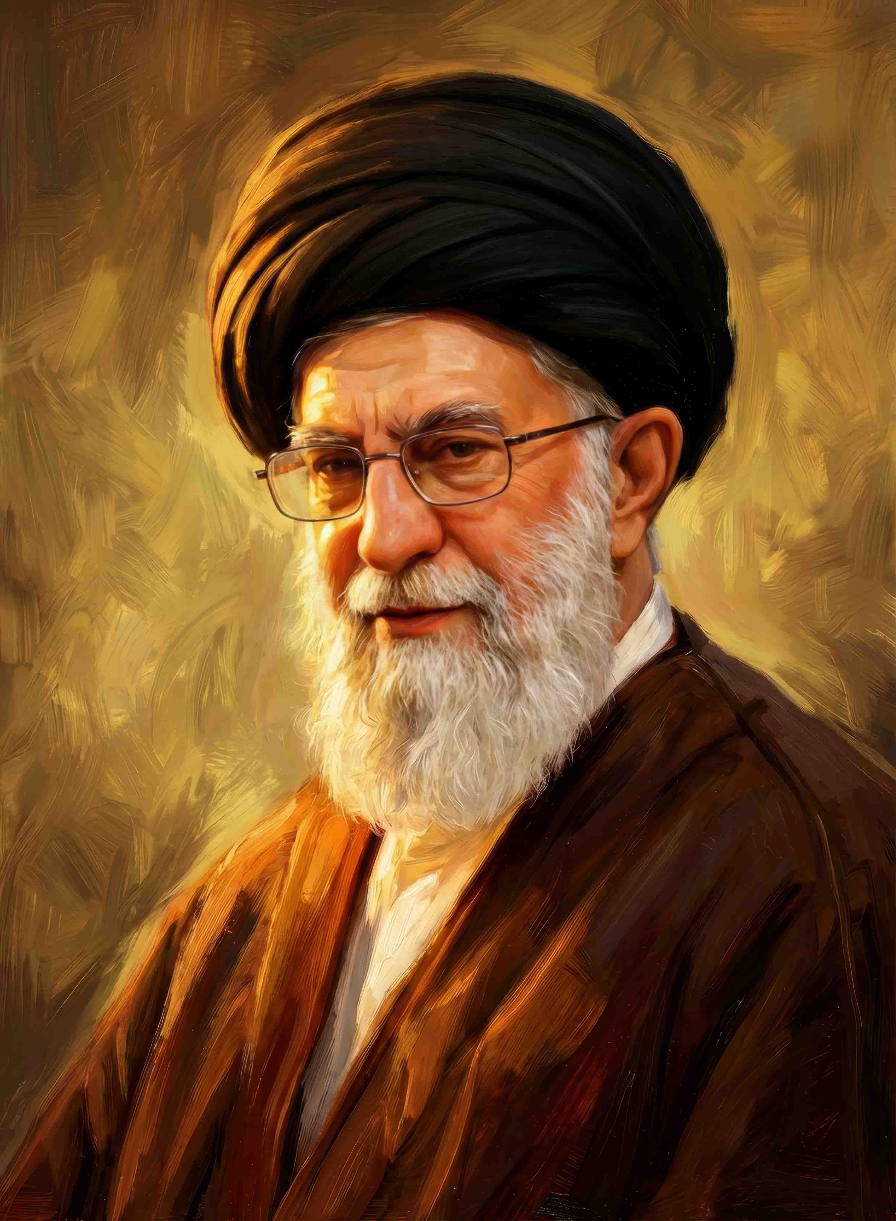 پرتره نقاشی دیجیتال رهبر شهید حضرت آیت الله العظمی سید علی خامنه ای