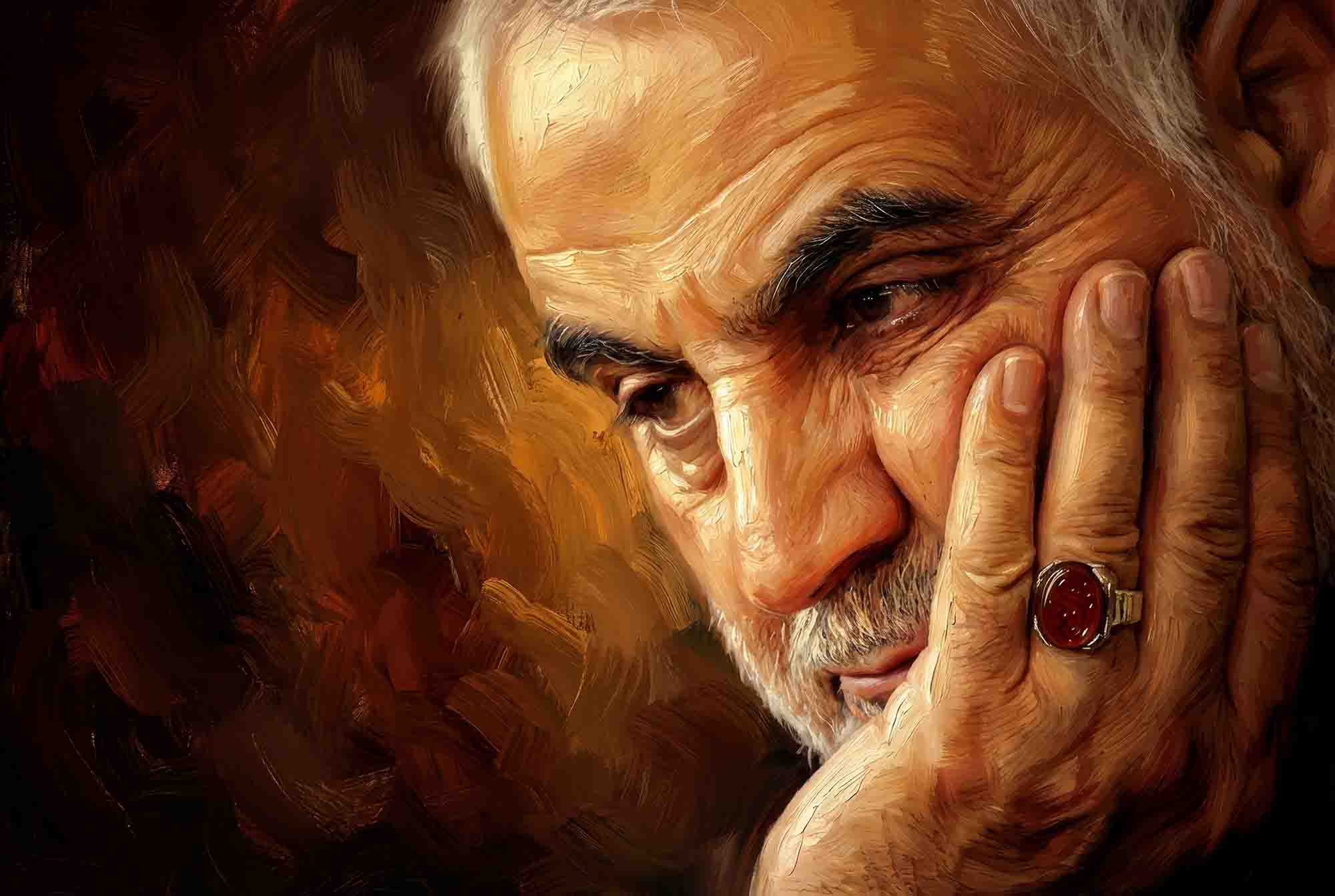 پرتره نقاشی دیجیتال سپهبد شهید حاج قاسم سلیمانی