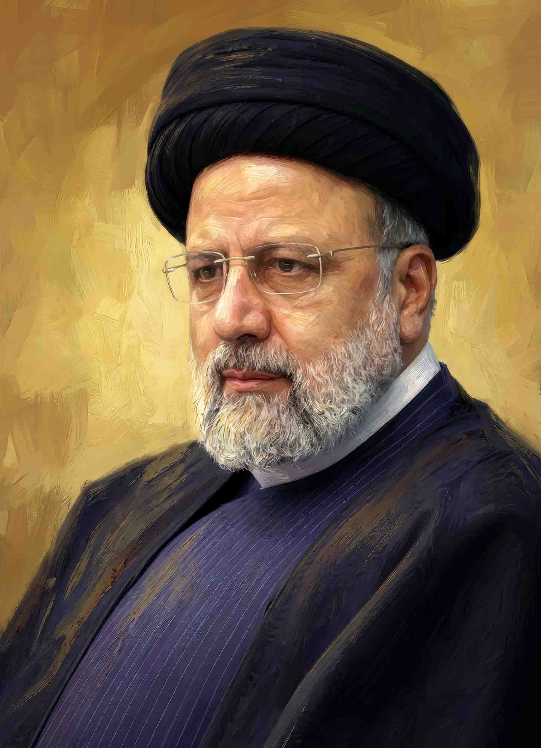 پرتره نقاشی دیجیتال شهید آیت الله سید ابراهیم رئیسی