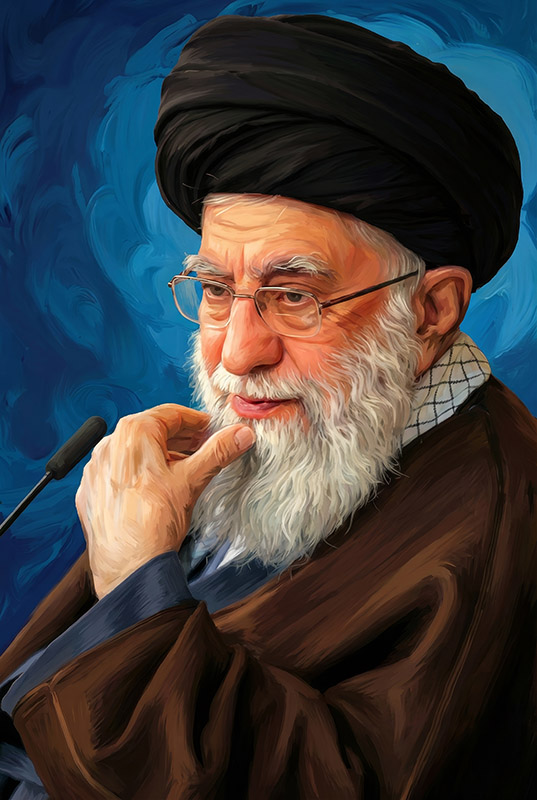 پرتره نقاشی دیجیتال رهبر شهید انقلاب حضرت آیت الله سید علی حسینی خامنه ای