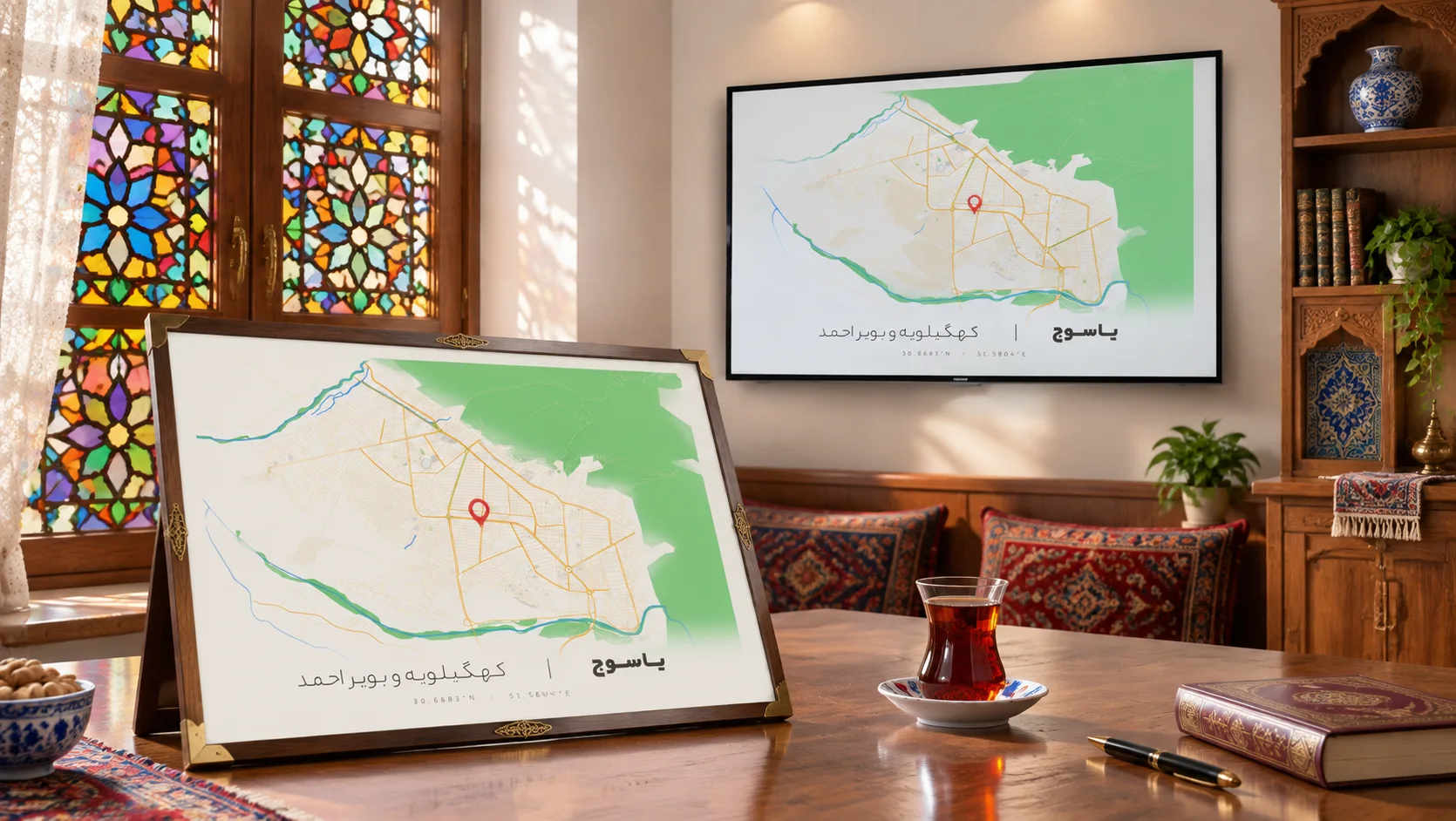 وکتور نقشه یاسوج (رنگی)