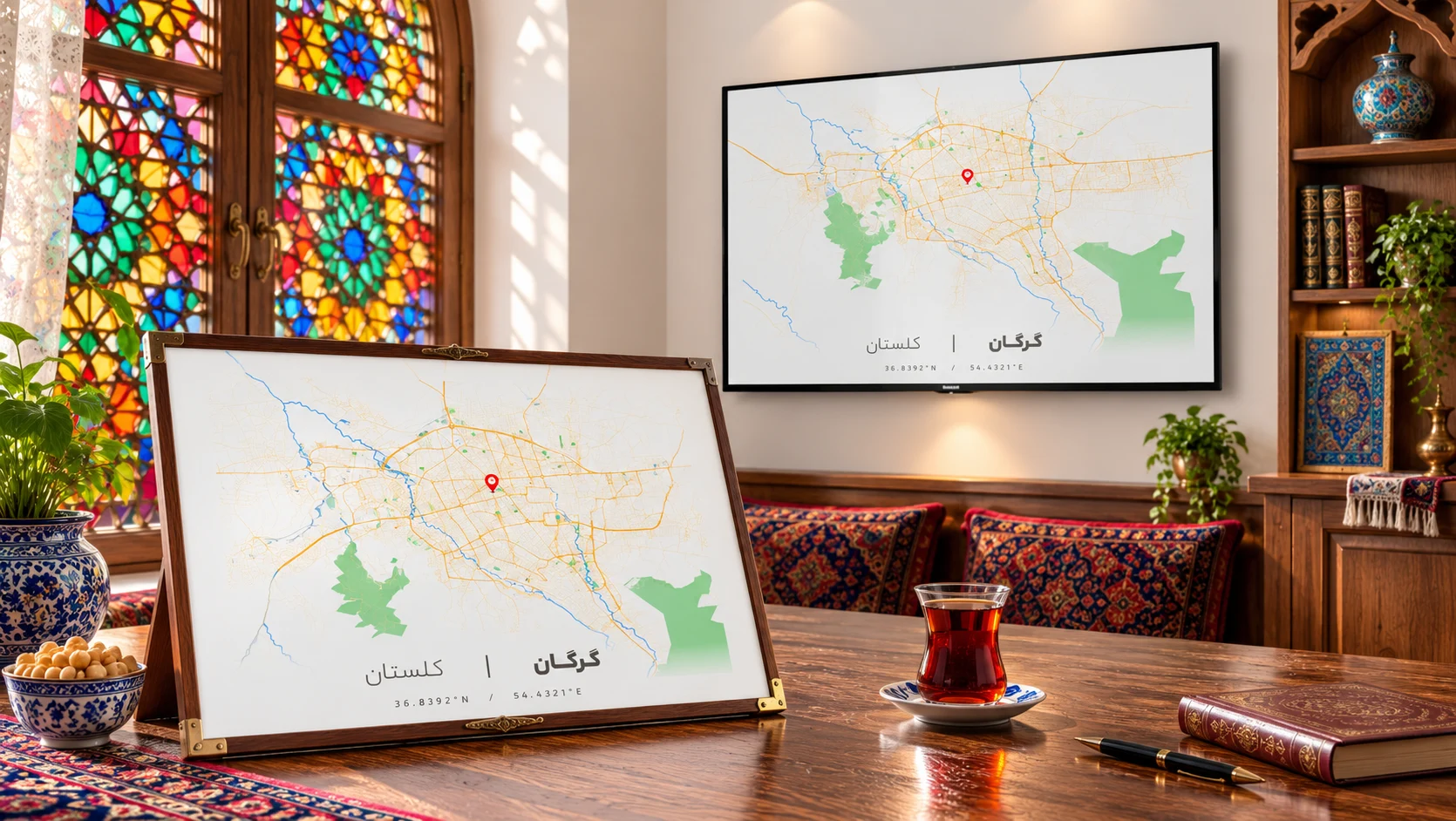 وکتور نقشه گرگان (رنگی)