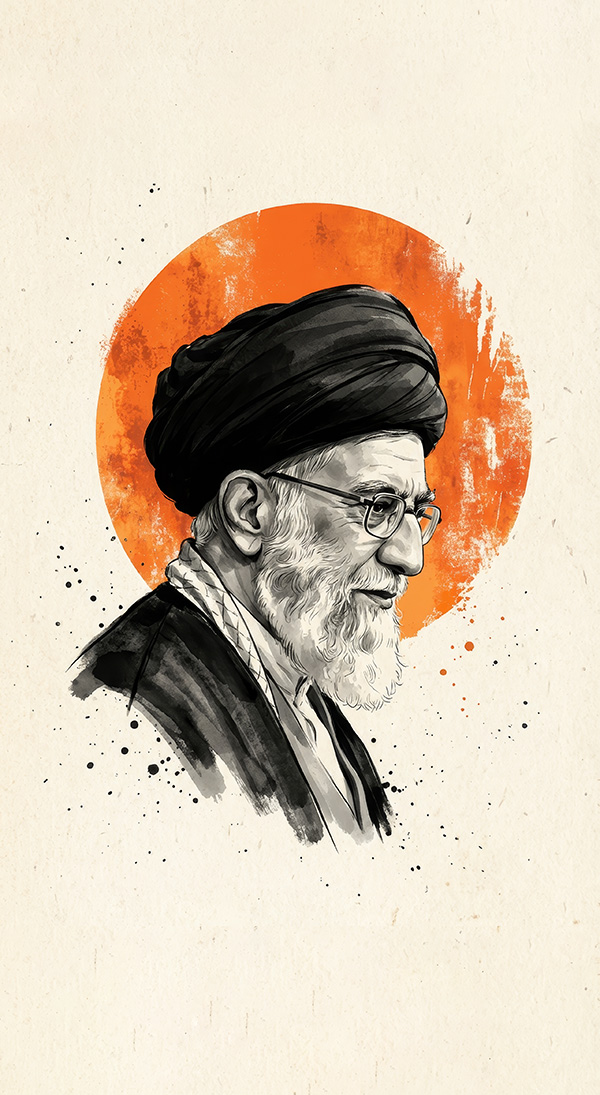 والپیپر نقاشی دیجیتال رهبر شهید حضرت آیت الله سید علی خامنه ای