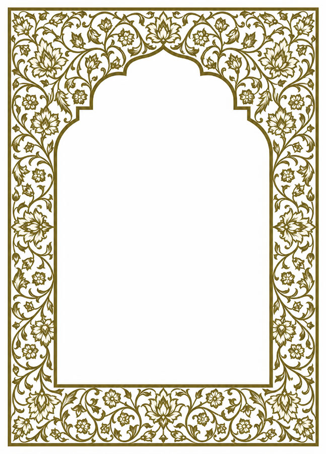 کادر تذهیب و اسلیمی محراب اصیل ایرانی مناسب اعلامیه هیئت