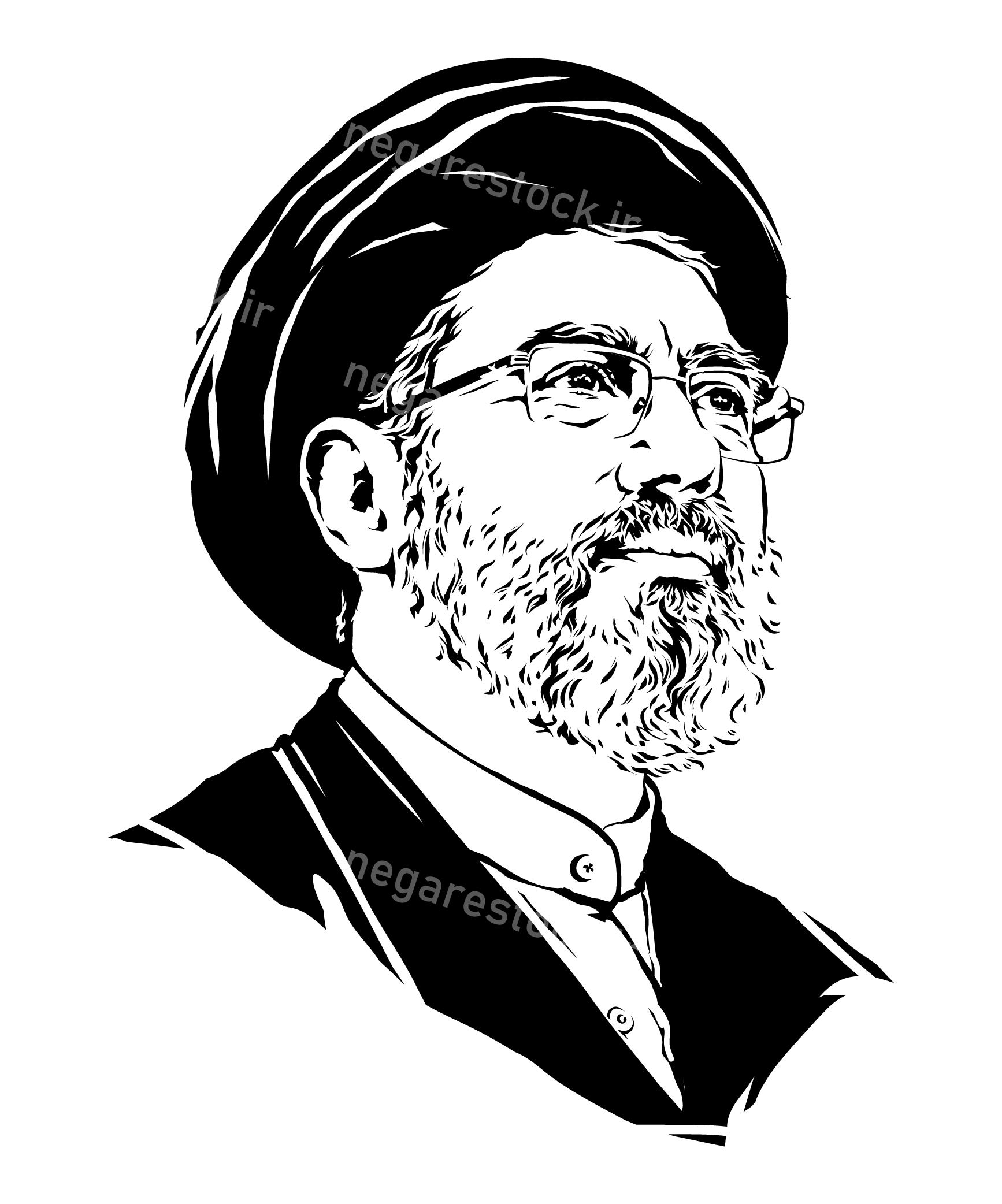 وکتور مجتبی خامنه ای نیم رخ