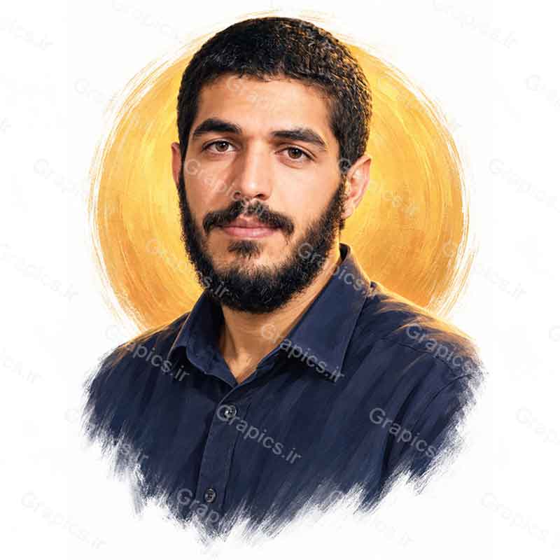 پوستر نقاشی دیجیتال پهلوان شهید ابراهیم هادی