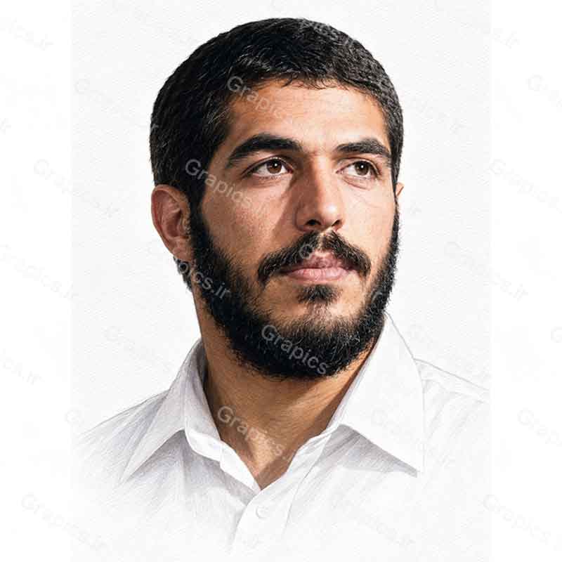 پوستر نقاشی دیجیتال پهلوان شهید ابراهیم هادی