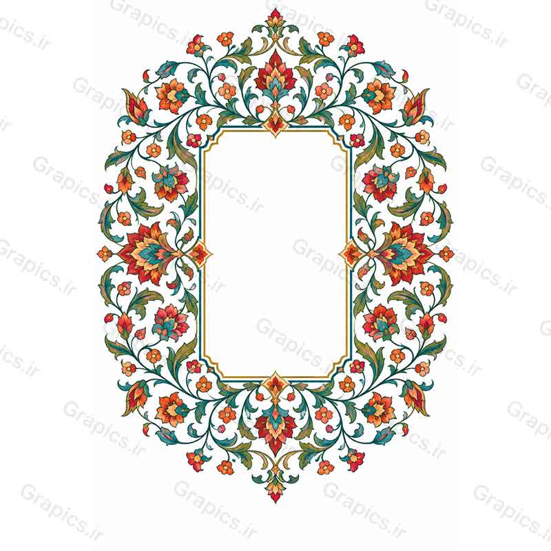 کادر تذهیب و اسلیمی مستطیل اصیل ایرانی
