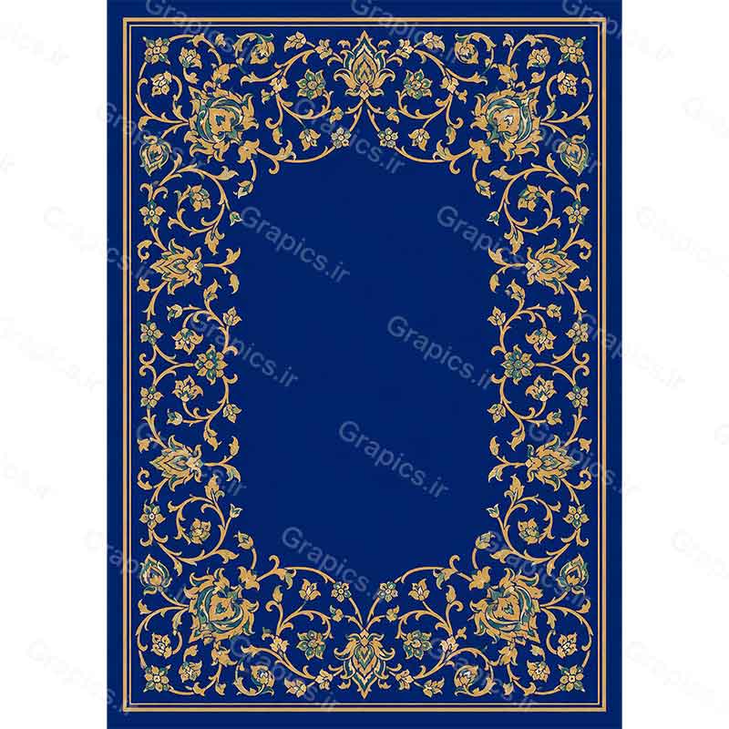 کادر تذهیب و اسلیمی طلاکاری اصیل ایرانی مناسب اعلامیه هیئت و رویداد