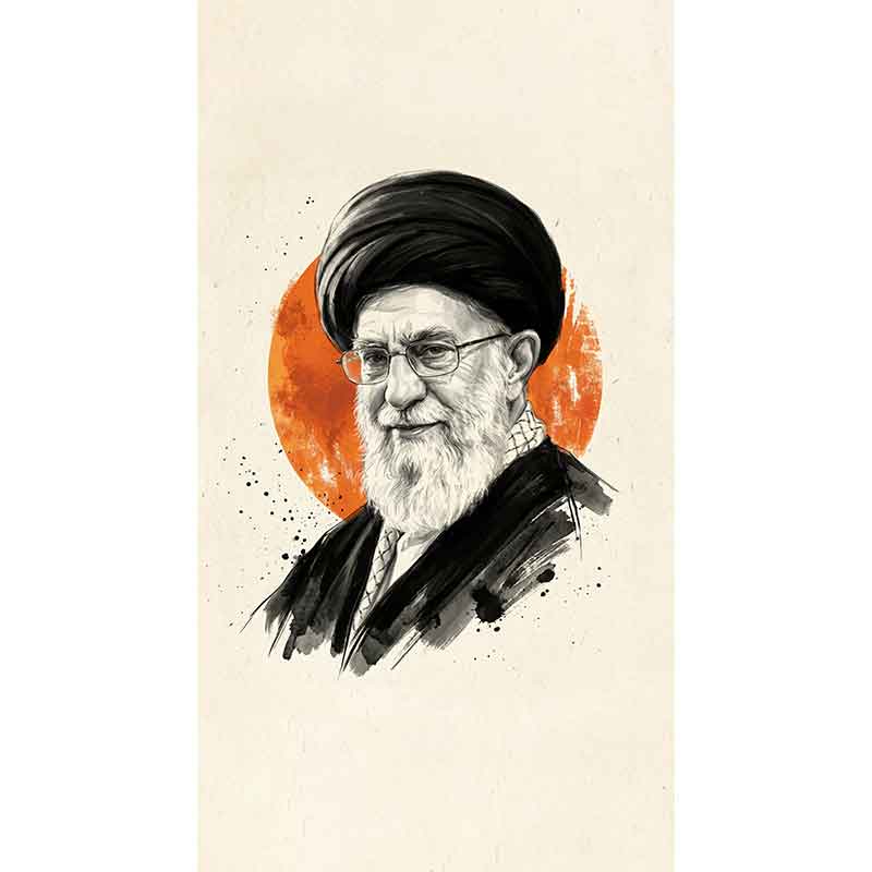 والپیپر نقاشی دیجیتال رهبر شهید حضرت آیت الله سید علی خامنه ای