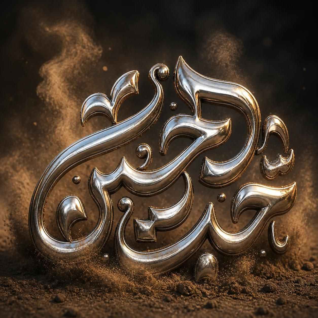 حروف نگاری "حب الحسین علیه السلام" + استایل دهی با ai