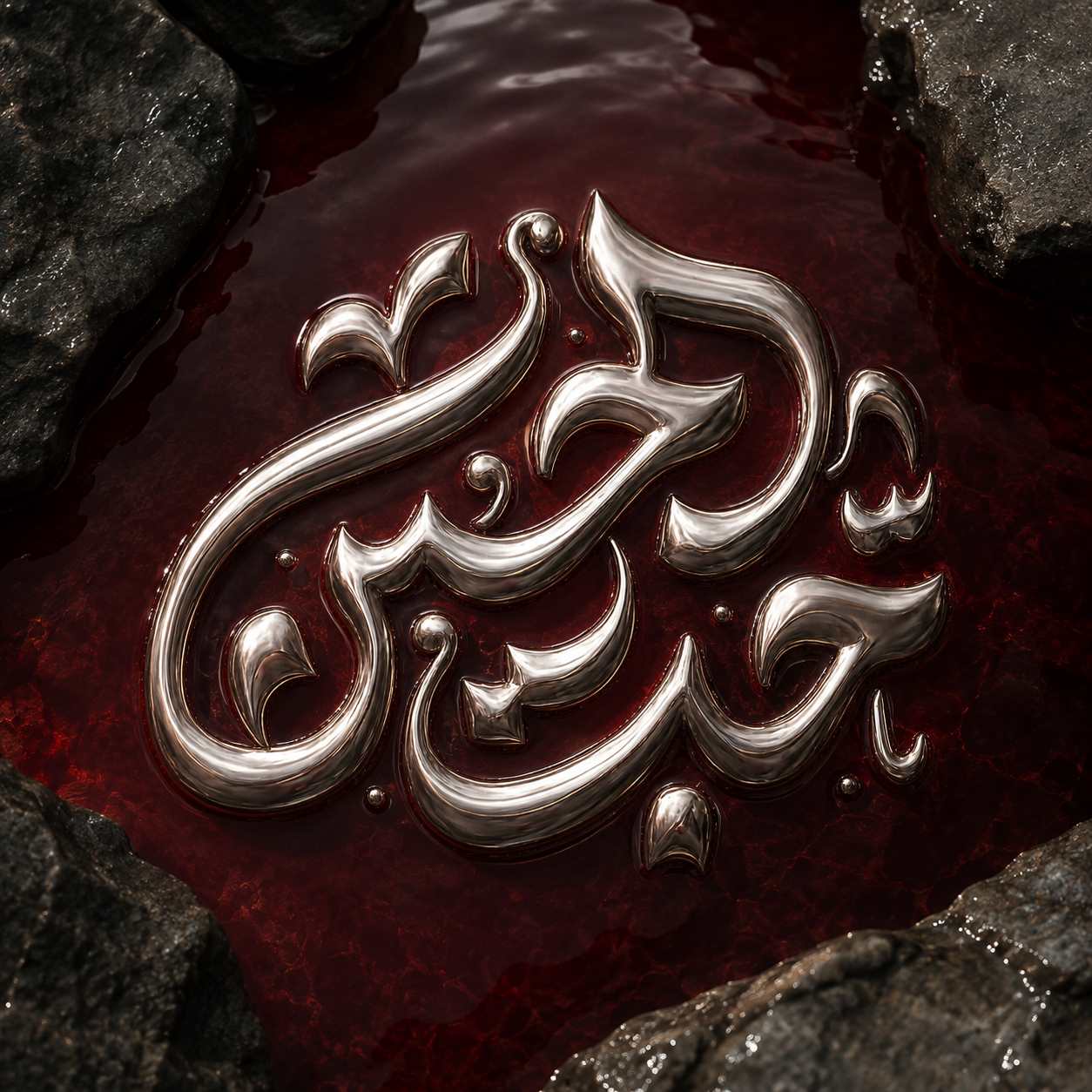 حروف نگاری "حب الحسین علیه السلام" + استایل دهی با ai