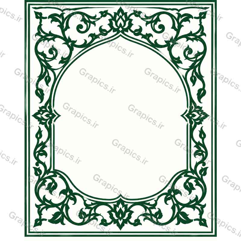 کادر تذهیب و اسلیمی محراب اصیل ایرانی مناسب اعلامیه هیئت