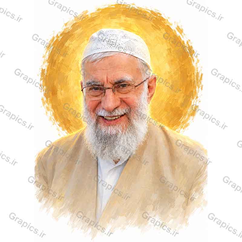 پرتره نقاشی دیجیتال رهبر شهید انقلاب حضرت آیت الله سید علی حسینی خامنه ای
