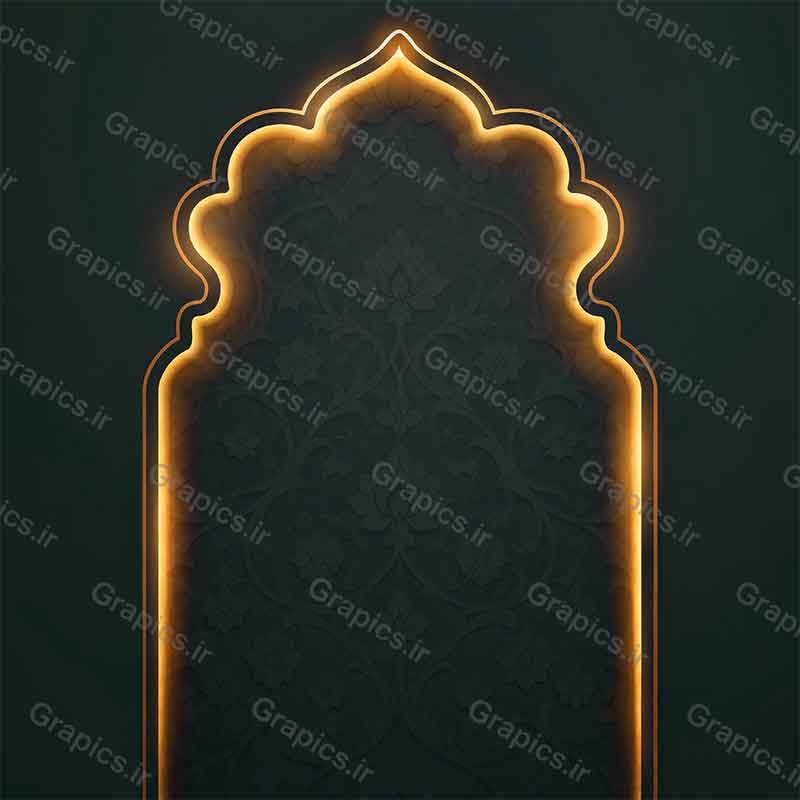 کادر تذهیب و اسلیمی محراب اصیل ایرانی مناسب اعلامیه هیئت