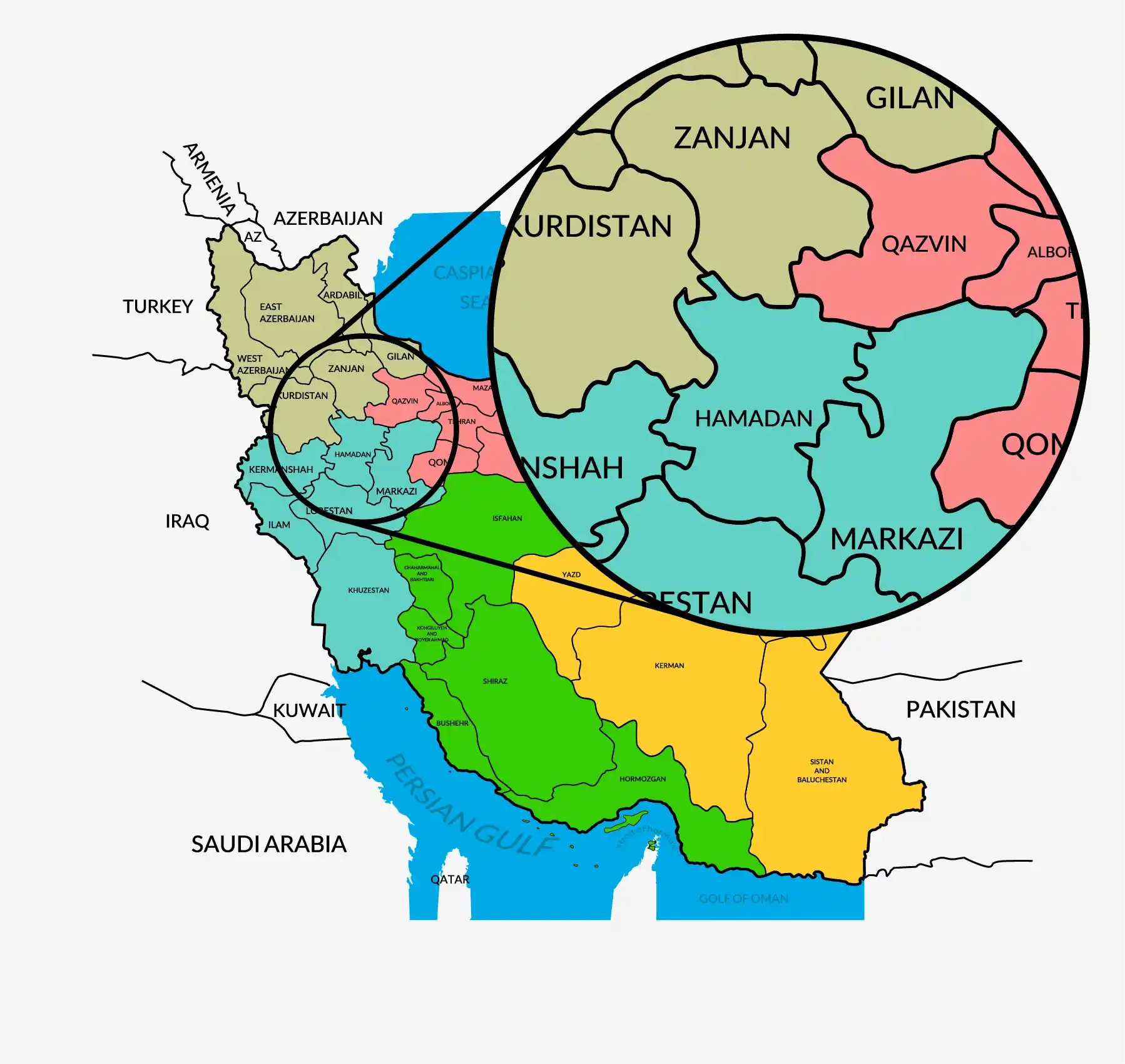وکتور نقشه ایران انگلیسی