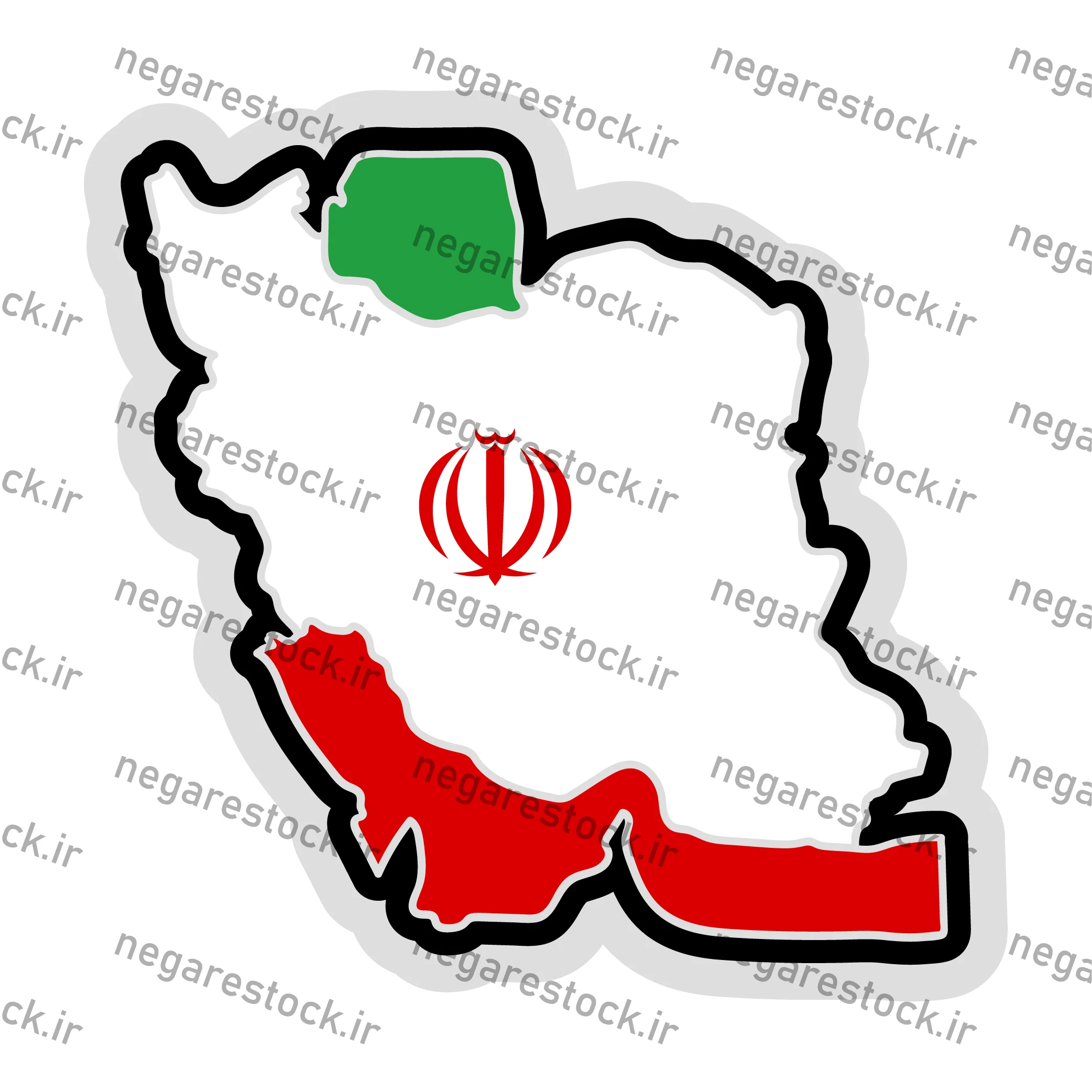 وکتور نقشه ایران طرح پرچم