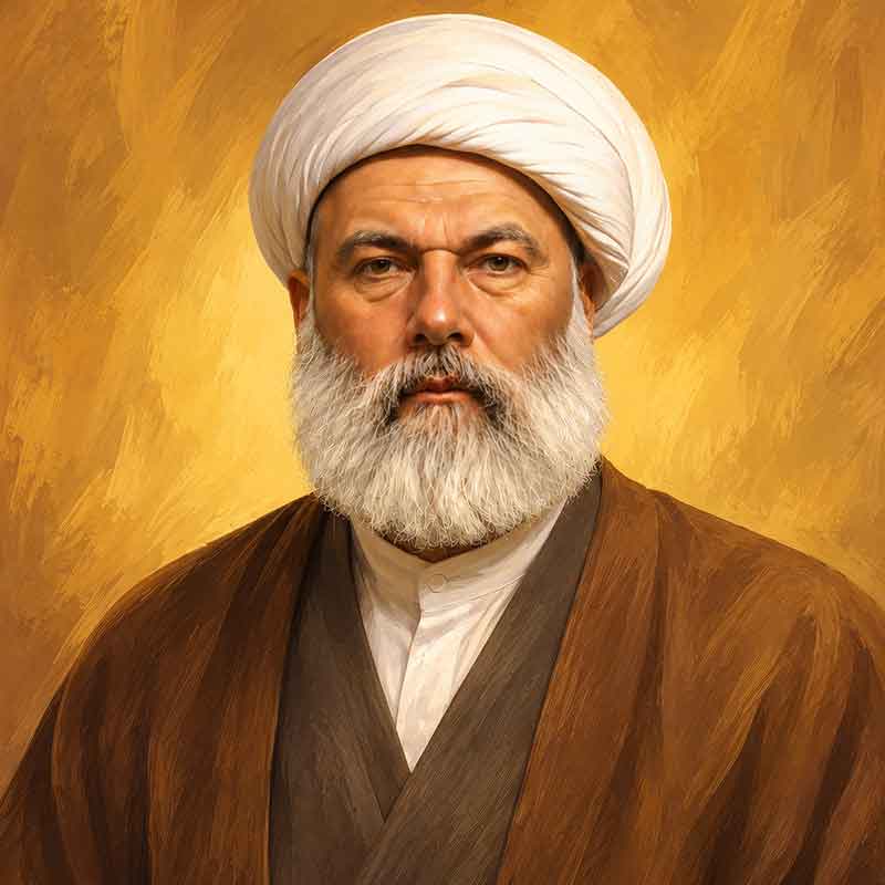 تصویرسازی نقاشی دیجیتال مرحوم آیت الله میرزا عبدالعلی تهرانی