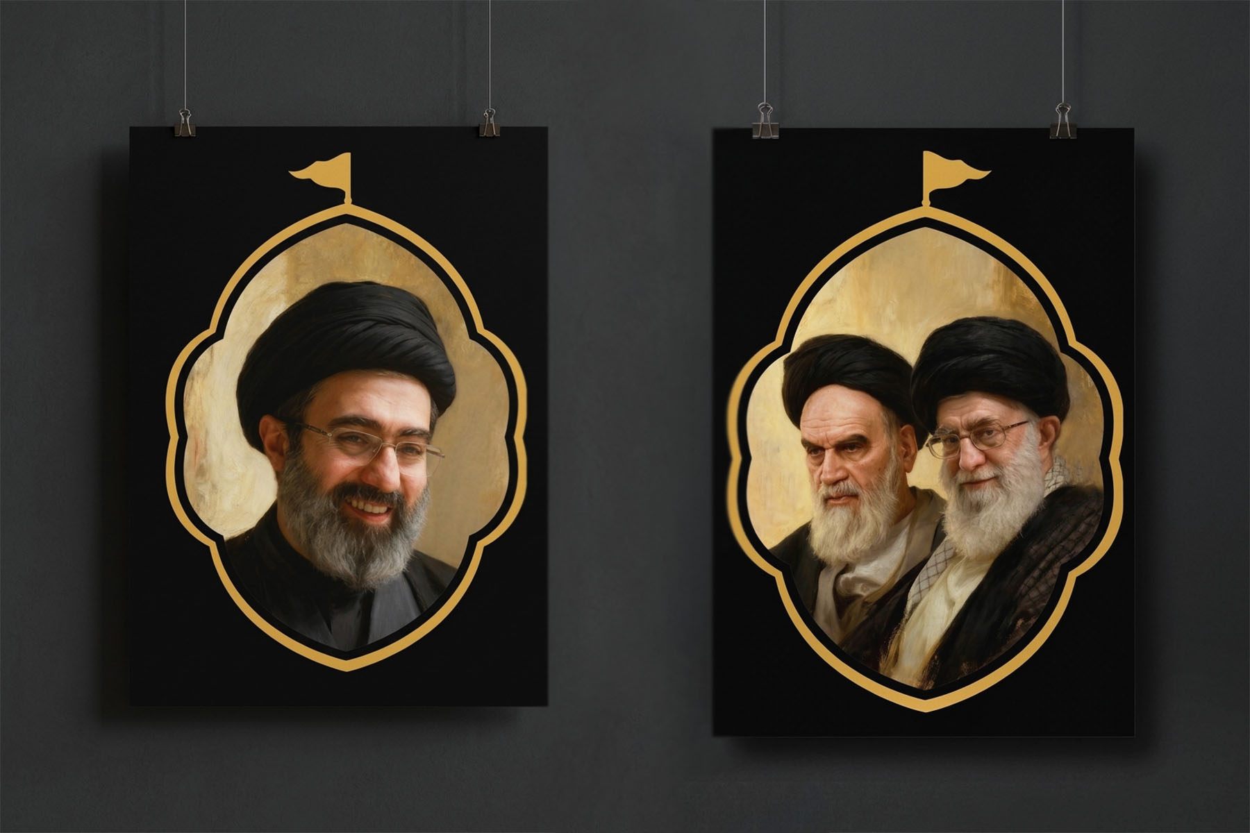 طرح لایه باز کتیبه تصاویر رهبران انقلاب اسلامی