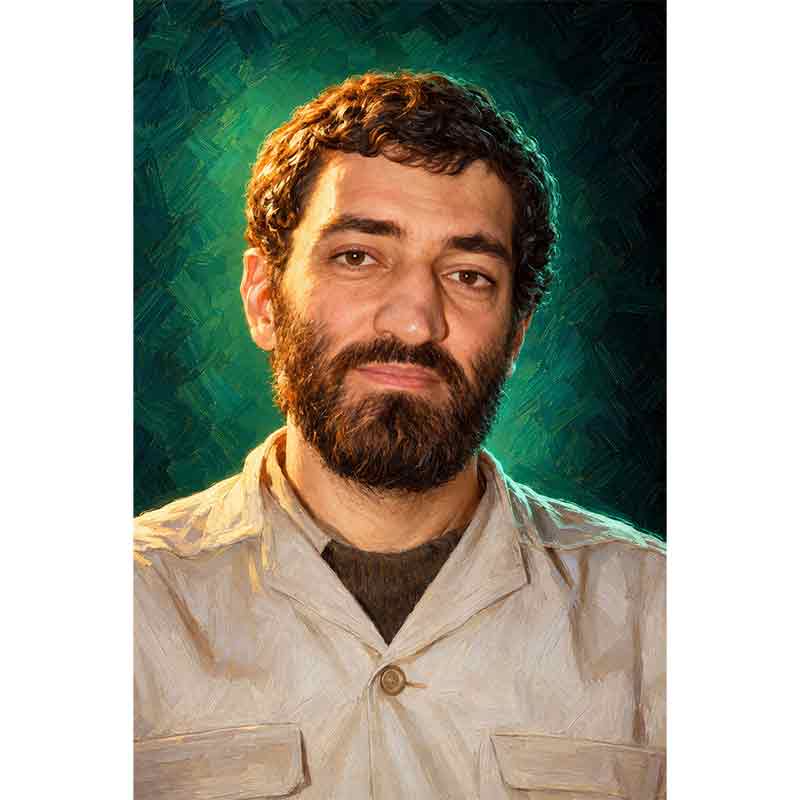 پرتره نقاشی دیجیتال شهید احمد متوسلیان