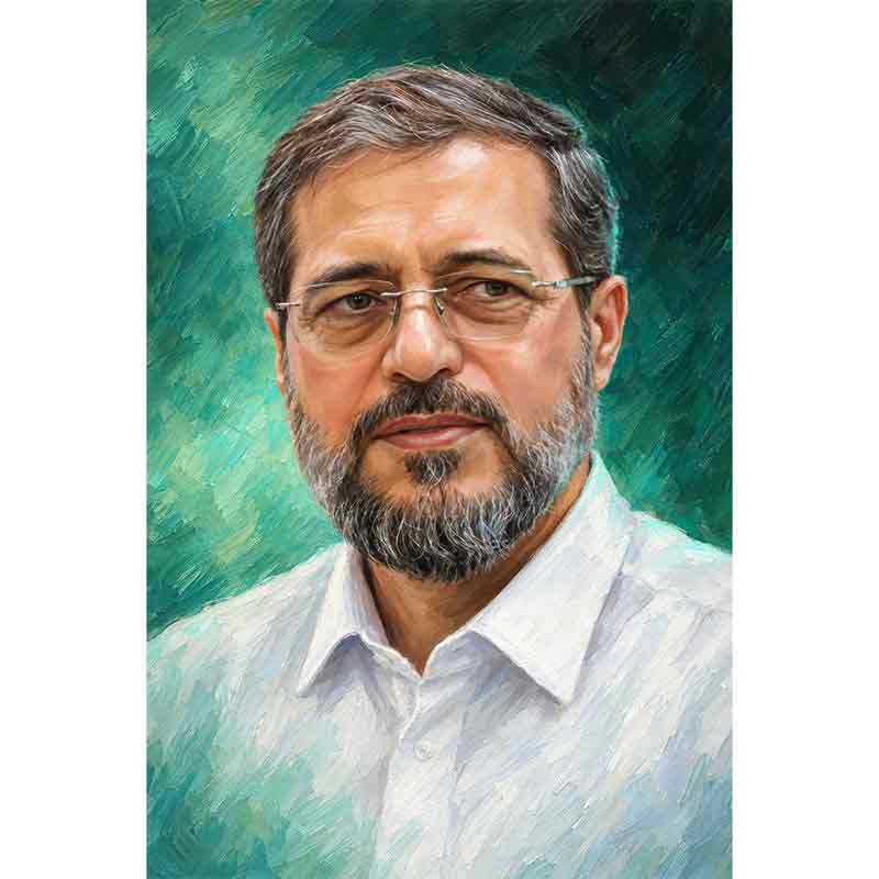 پرتره نقاشی دیجیتال شهید علیرضا بیات