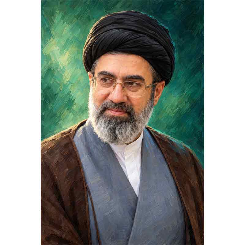 پرتره نقاشی دیجیتال رهبر معظم انقلاب آیت الله سید مجتبی خامنه ای حفظه الله