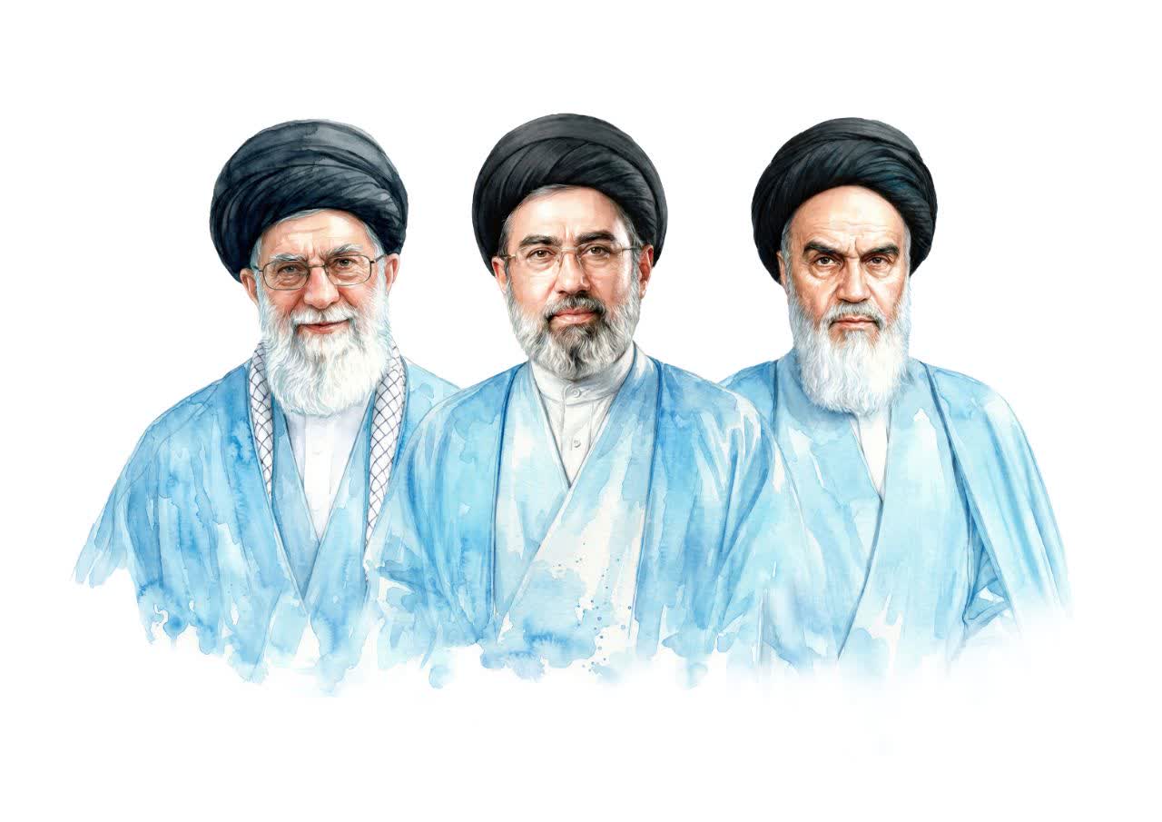 تصویرسازی آبرنگی رهبران انقلاب اسلامی