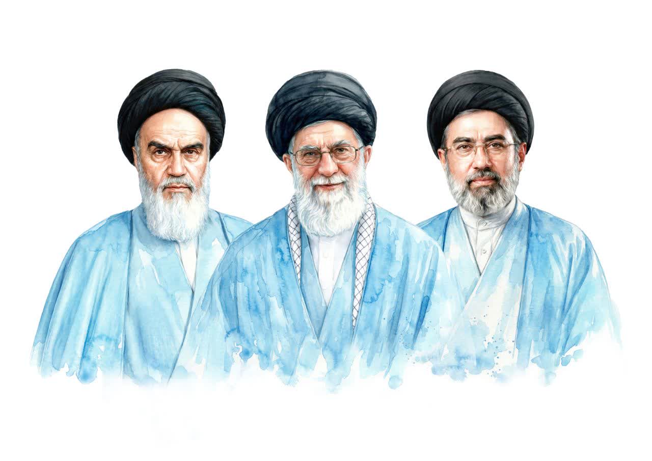 تصویرسازی آبرنگی رهبران انقلاب اسلامی