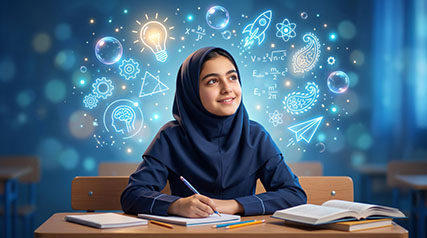 تصویرسازی دختر دانش آموز