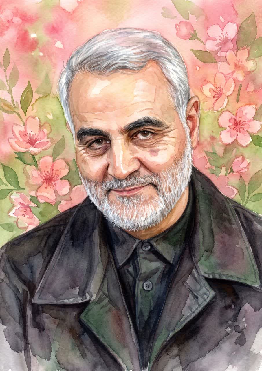 تصویرسازی چهره سردار شهید حاج قاسم سلیمانی