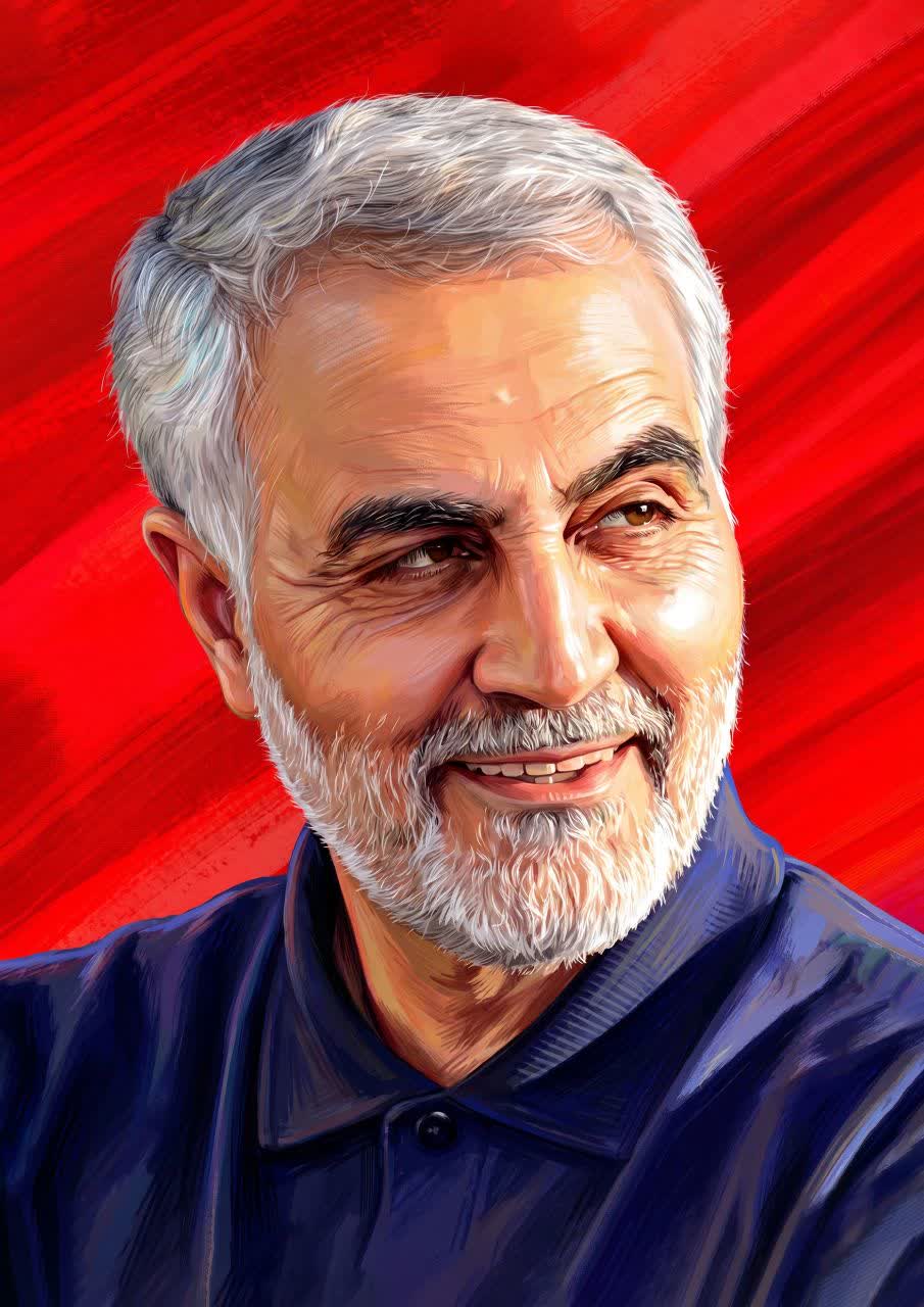 تصویرسازی چهره شهید قاسم سلیمانی