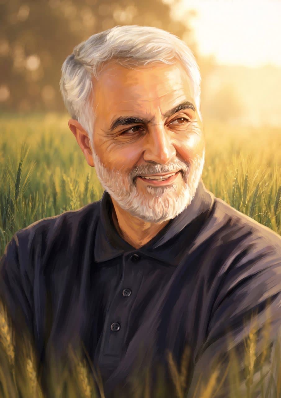 تصویرسازی چهره شهید حاج قاسم سلیمانی