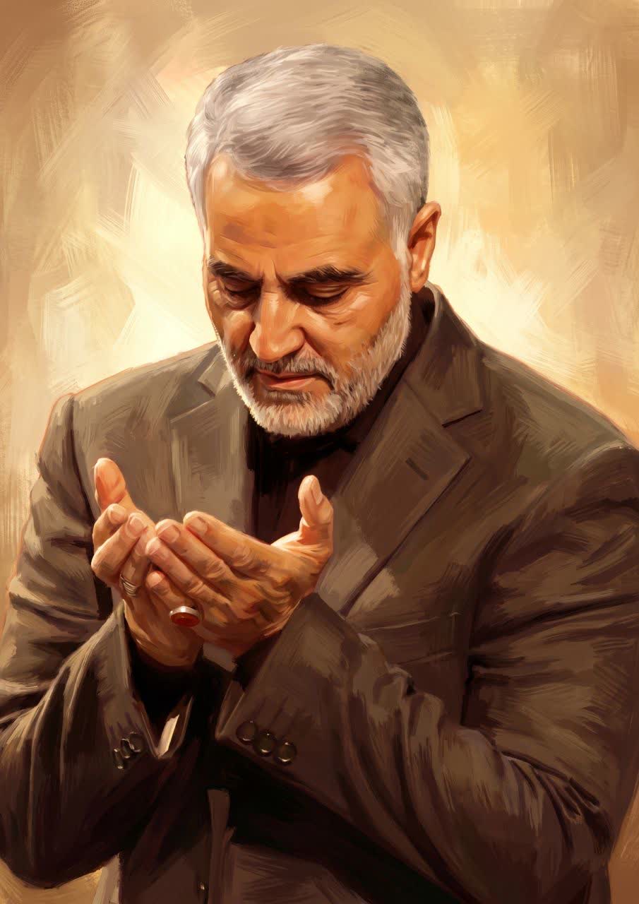 تصویرسازی چهره سردار شهید قاسم سلیمانی