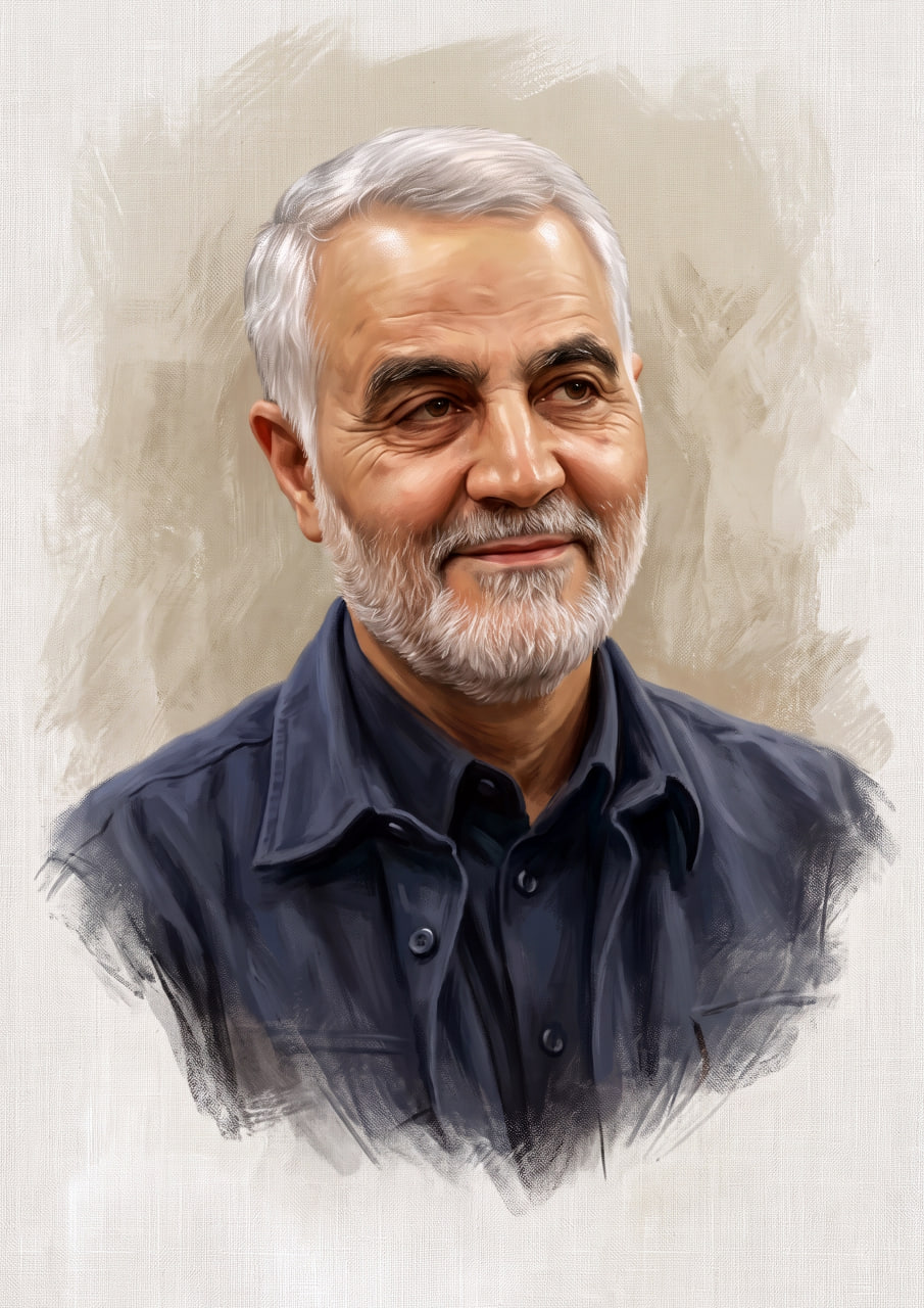 تصویرسازی چهره سردار شهید قاسم سلیمانی