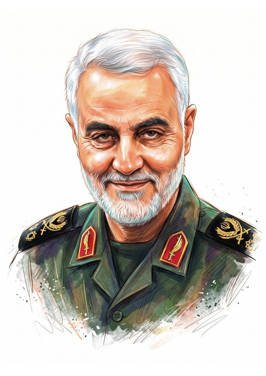 تصویرسازی چهره سردار شهید قاسم سلیمانی