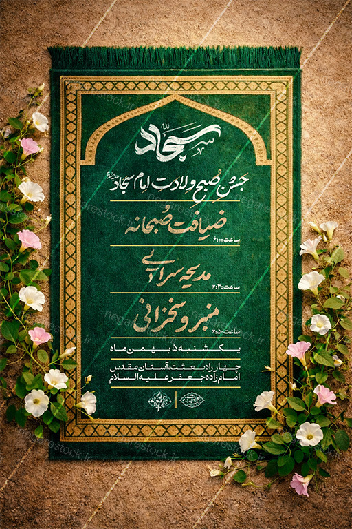 پوستر اطلاع رسانی ولادت امام سجاد