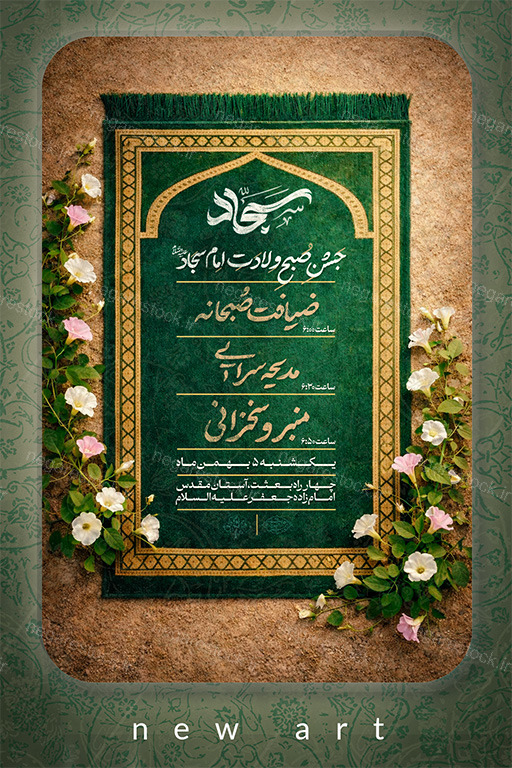پوستر اطلاع رسانی ولادت امام سجاد