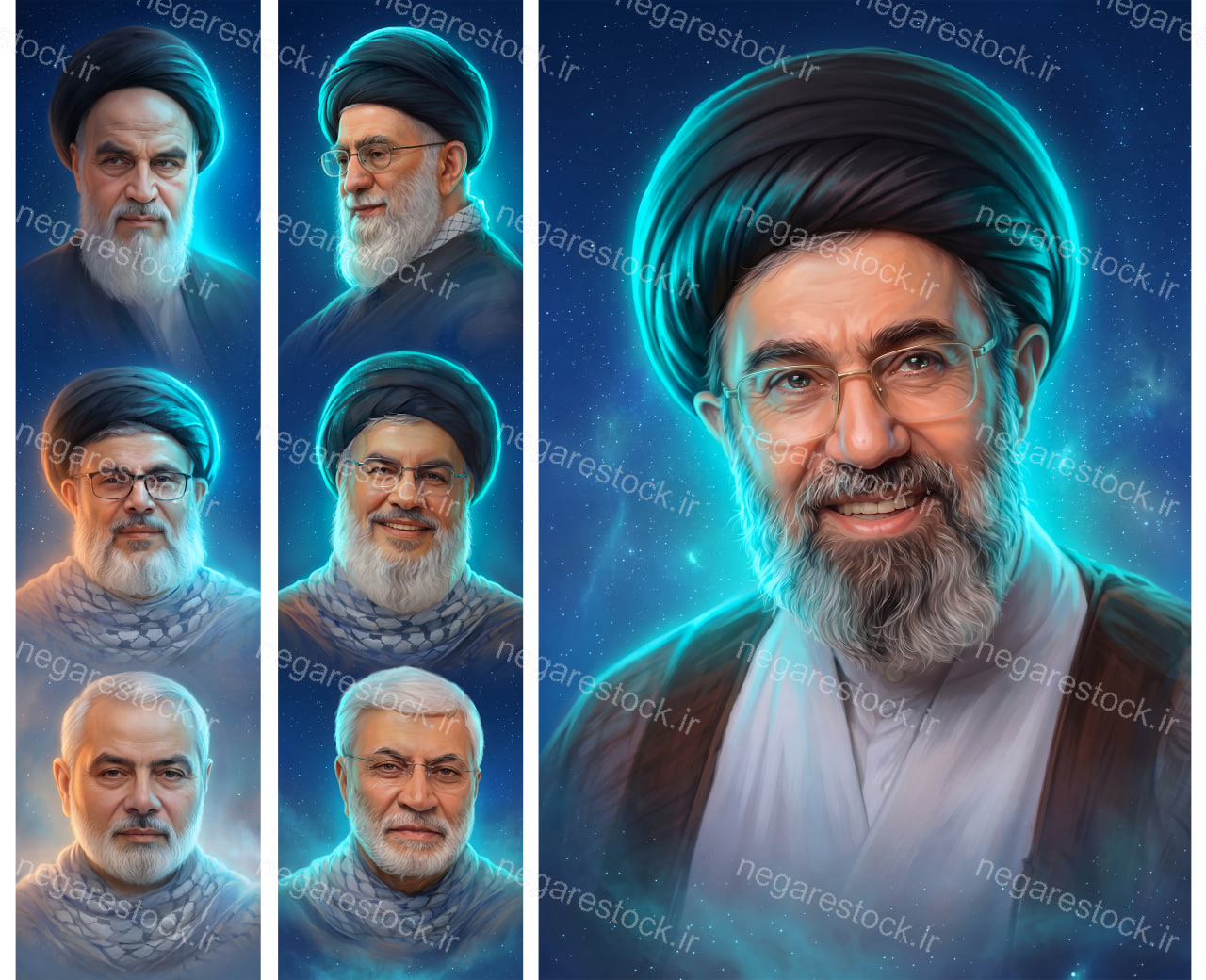 مجموعه تصویر سازی با کیفیت پرتره چهره های مقاومت