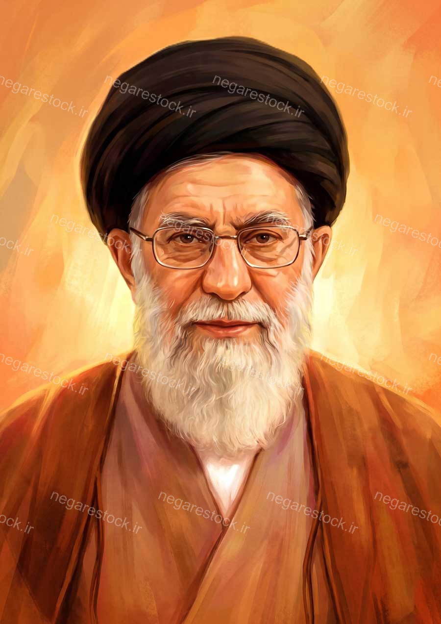 نقاشی چهره رهبر شهید ایران، حضرت آیت الله خامنه ای
