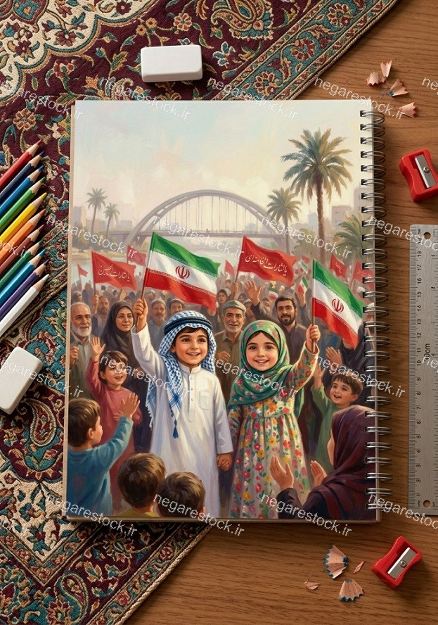 طرح جلد دفتر کودکانه عربی