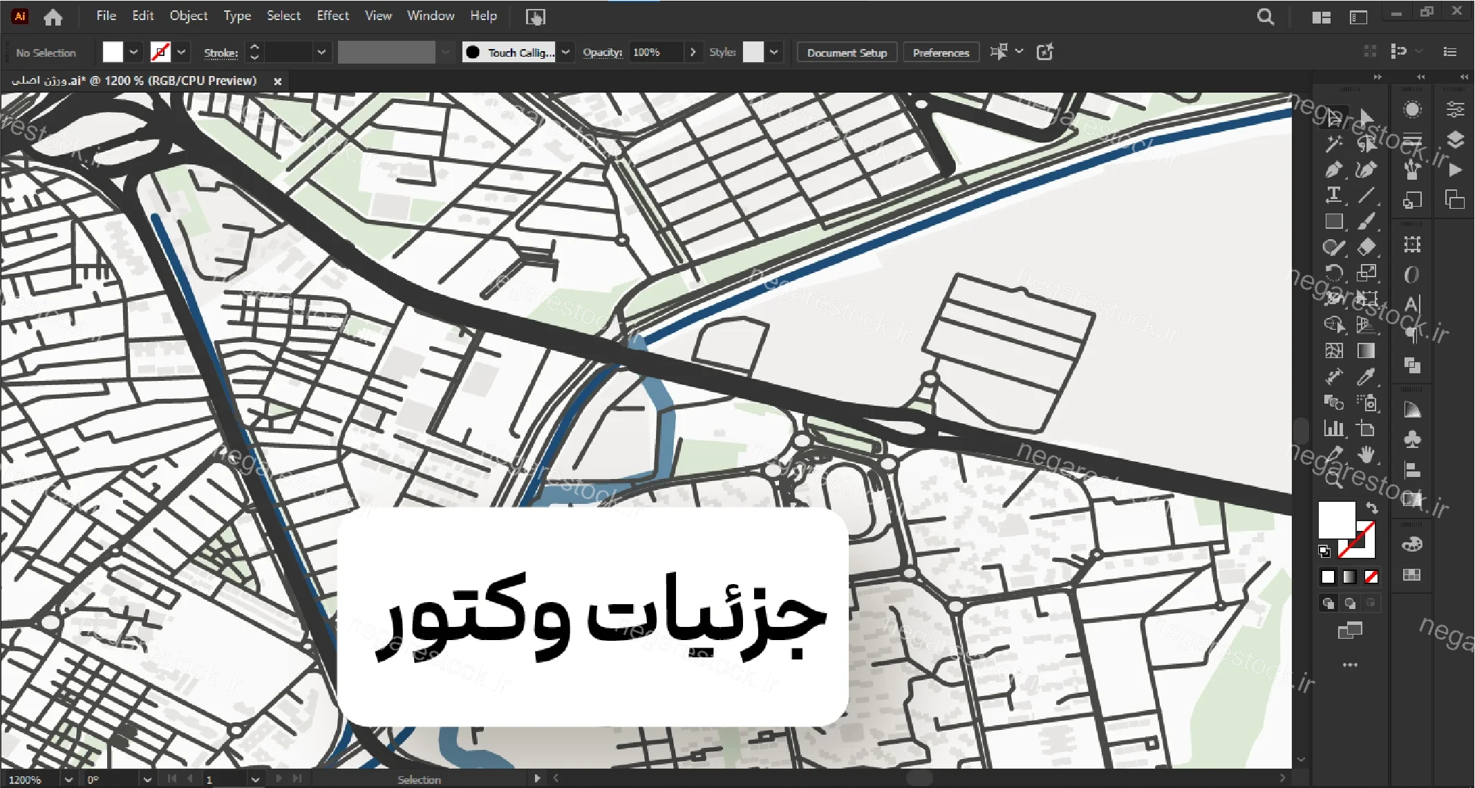 وکتور نقشه شهر اردبیل (مینیمال)