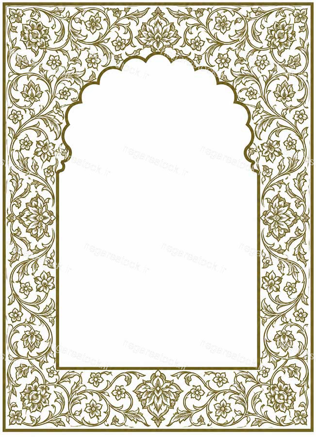 کادر تذهیب و اسلیمی محراب اصیل ایرانی مناسب اعلامیه هیئت