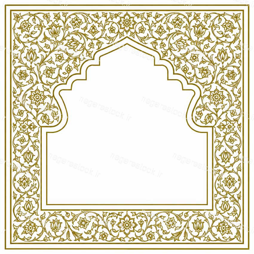 کادر تذهیب و اسلیمی محراب اصیل ایرانی مناسب اعلامیه هیئت