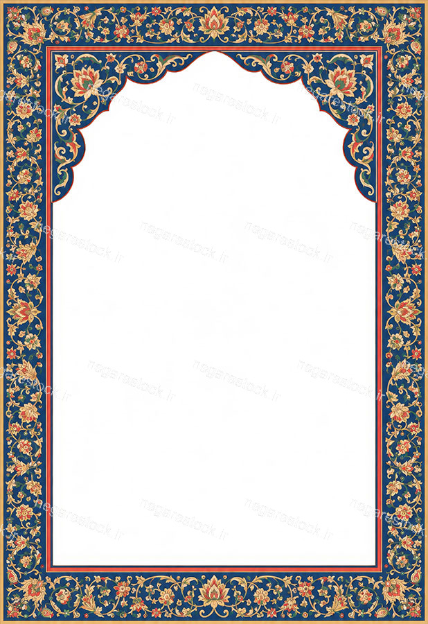 کادر تذهیب و اسلیمی محراب اصیل ایرانی مناسب اعلامیه هیئت